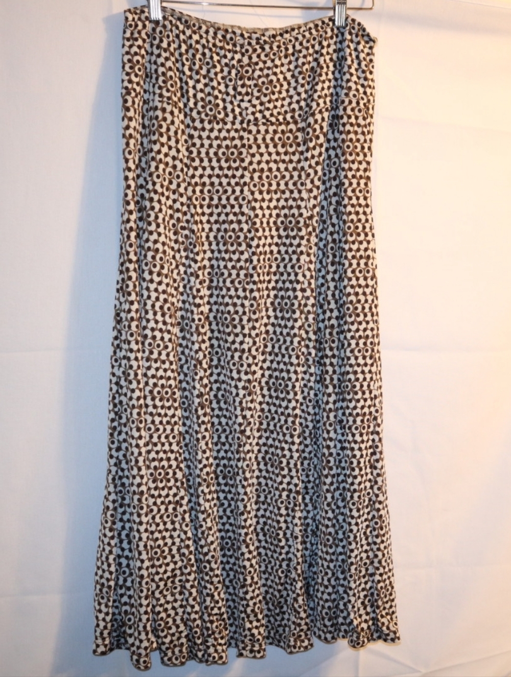 Anthropologie Lapis Geomtric Brown Midi Skirt Size XL - Picture 3 of 12